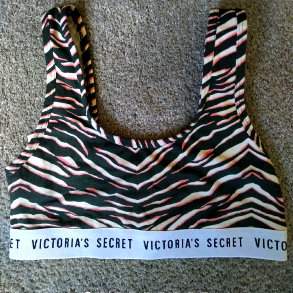 Victoria Secret Sports bra top. Small zebra